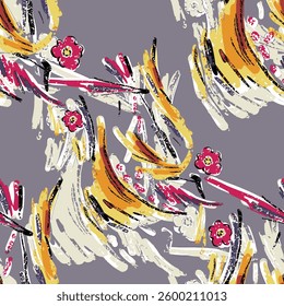 abstract an embossed blooming bright flower motif arrangement all - over textile design illustration digital image printing factory