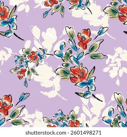 abstract an embossed blooming bright flower motif arrangement all - over textile design illustration digital image printing factory