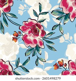 abstract an embossed blooming bright flower motif arrangement all - over textile design illustration digital image printing factory