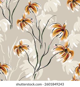 abstract an embossed blooming bright flower motif arrangement all - over textile design illustration digital image printing factory