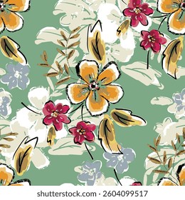 abstract an embossed blooming bright flower motif arrangement all - over textile design illustration digital image printing factory