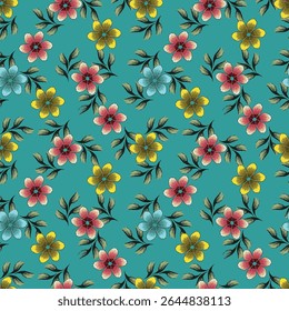 abstract an embossed blooming bright flower motif arrangement all - over textile design illustration digital image printing factory