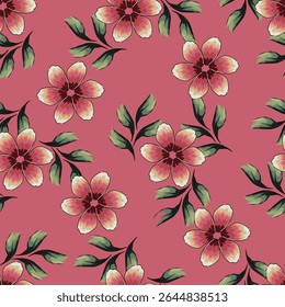 abstract an embossed blooming bright flower motif arrangement all - over textile design illustration digital image printing factory