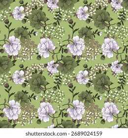  abstract an embossed blooming bright flower motif arrangement,    all-over textile design with blue and yellow tone illustration image printing factory 