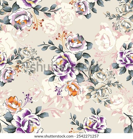 abstract an embossed blooming bright flower motif arrangement all - over textile design illustration digital image printing factory