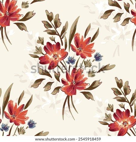 abstract an embossed blooming bright flower motif arrangement all - over textile design illustration digital image printing factory