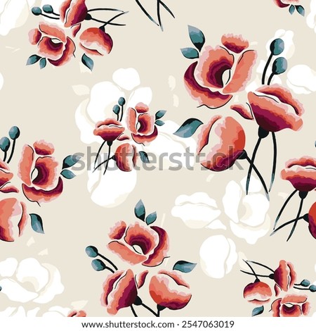 abstract an embossed blooming bright flower motif arrangement all - over textile design illustration digital image printing factory