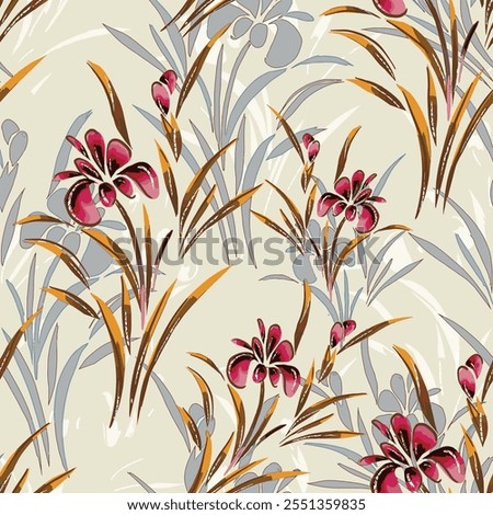 abstract an embossed blooming bright flower motif arrangement all - over textile design illustration digital image printing factory