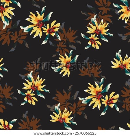 abstract an embossed blooming bright flower motif arrangement all - over textile design illustration digital image printing factory