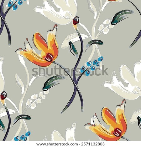 abstract an embossed blooming bright flower motif arrangement all - over textile design illustration digital image printing factory