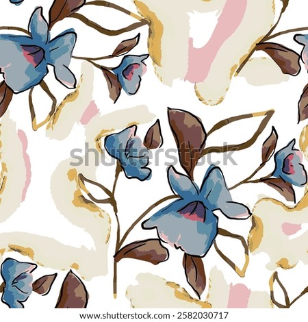 abstract an embossed blooming bright flower motif arrangement all - over textile design illustration digital image printing factory