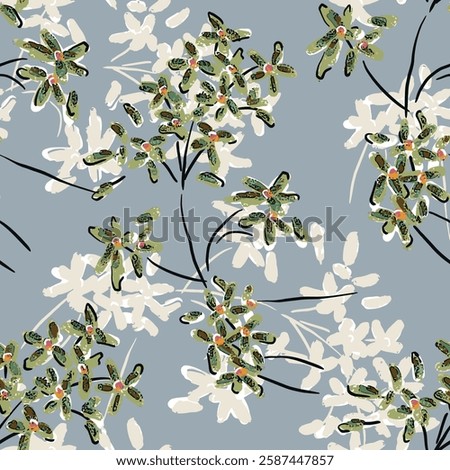 abstract an embossed blooming bright flower motif arrangement all - over textile design illustration digital image printing factory
