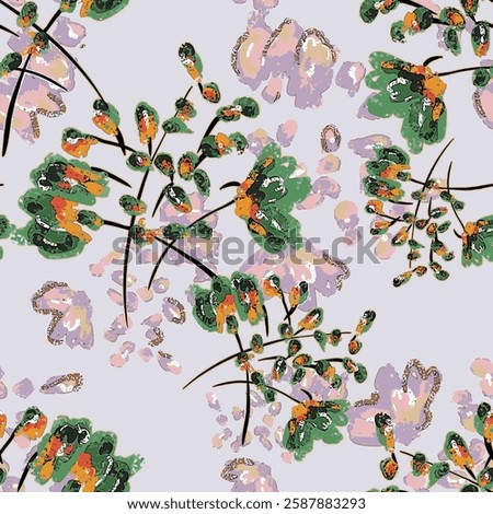 abstract an embossed blooming bright flower motif arrangement all - over textile design illustration digital image printing factory