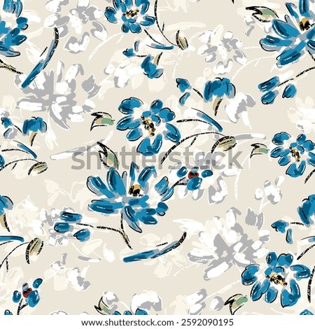 abstract an embossed blooming bright flower motif arrangement all - over textile design illustration digital image printing factory