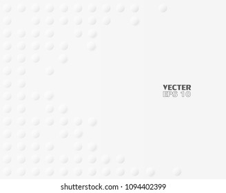 Abstract. Embossed Circle, paper white Background ,light and shadow ,Vector
