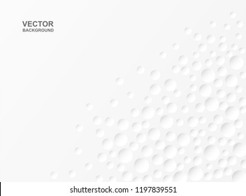 Abstract.  Embossed circle white Background ,light and shadow. copy space .Vector