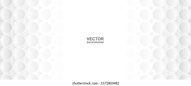 Abstract.  Embossed circle white background. light and shadow. copy space .Vector.