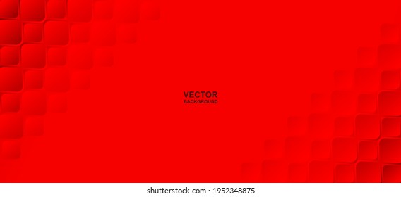 Abstract. Embossed geometric red background. light and shadow. Vector.