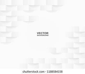 Abstract . Embossed geometric square white background ,light and shadow .Vector