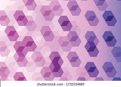 Abstract. Embossed Hexagon , honeycomb pink purple Background ,light and shadow ,Vector illustration.