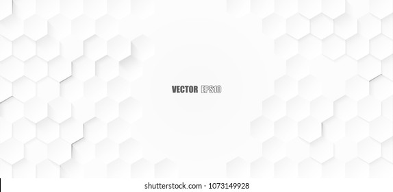 Abstract. Embossed Hexagon , honeycomb white Background ,light and shadow ,Vector
