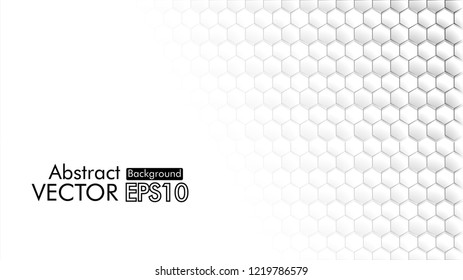 Abstract. Embossed Hexagon , honeycomb white Background ,light and shadow ,Vector 