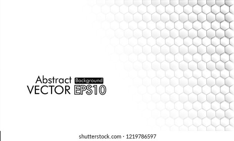Abstract. Embossed Hexagon , honeycomb white Background ,light and shadow ,Vector 