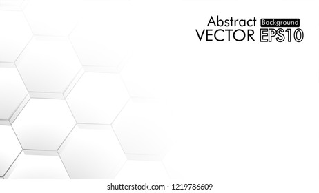 Abstract. Embossed Hexagon , honeycomb white Background ,light and shadow ,Vector 