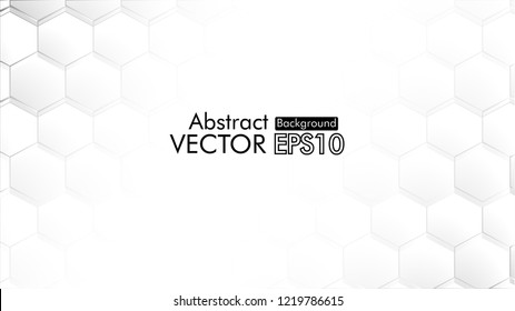 Abstract. Embossed Hexagon , honeycomb white Background ,light and shadow ,Vector 
