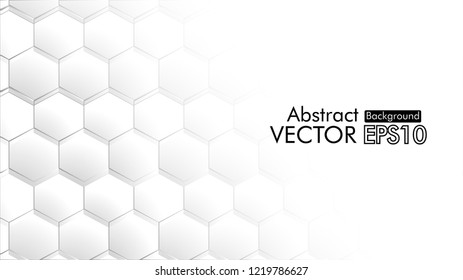 Abstract. Embossed Hexagon , honeycomb white Background ,light and shadow ,Vector 