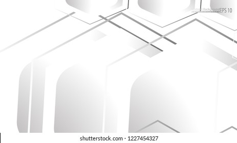 Abstract. Embossed Hexagon , honeycomb white Background ,light and shadow ,Vector 