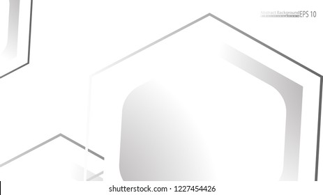 Abstract. Embossed Hexagon , honeycomb white Background ,light and shadow ,Vector 