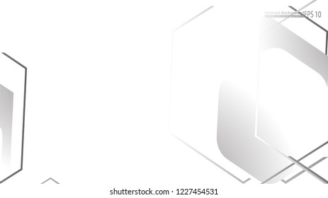 Abstract. Embossed Hexagon , honeycomb white Background ,light and shadow ,Vector 