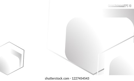 Abstract. Embossed Hexagon , honeycomb white Background ,light and shadow ,Vector 