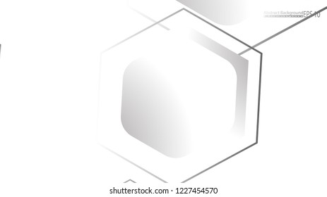 Abstract. Embossed Hexagon , honeycomb white Background ,light and shadow ,Vector 