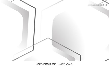 Abstract. Embossed Hexagon , honeycomb white Background ,light and shadow ,Vector 