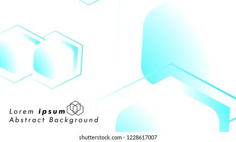 Abstract. Embossed Hexagon , honeycomb white Background ,light and shadow ,Vector , color blue light