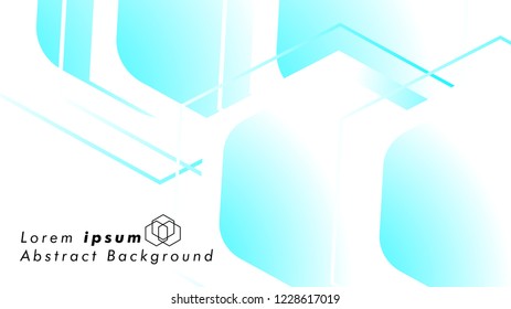 Abstract. Embossed Hexagon , honeycomb white Background ,light and shadow ,Vector , color blue light