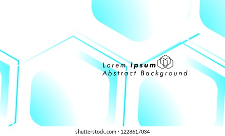 Abstract. Embossed Hexagon , honeycomb white Background ,light and shadow ,Vector , color blue light