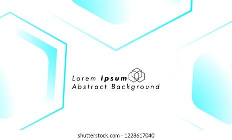 Abstract. Embossed Hexagon , honeycomb white Background ,light and shadow ,Vector , color blue light