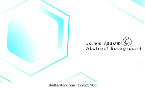 Abstract. Embossed Hexagon , honeycomb white Background ,light and shadow ,Vector , color blue light