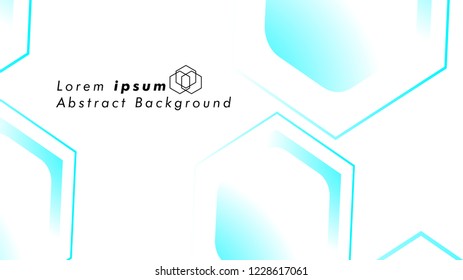 Abstract. Embossed Hexagon , honeycomb white Background ,light and shadow ,Vector , color blue light
