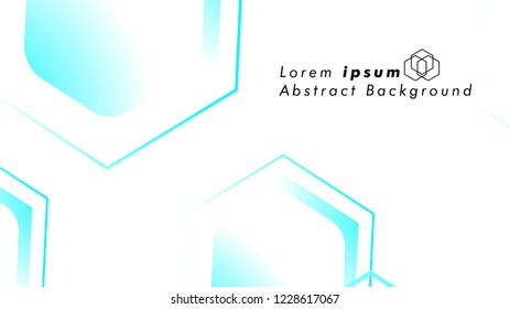 Abstract. Embossed Hexagon , honeycomb white Background ,light and shadow ,Vector , color blue light