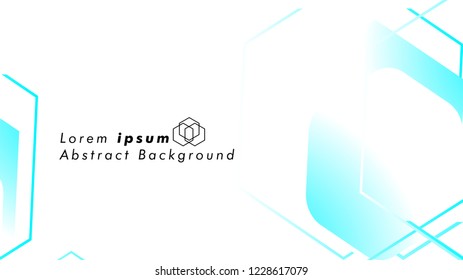 Abstract. Embossed Hexagon , honeycomb white Background ,light and shadow ,Vector , color blue light