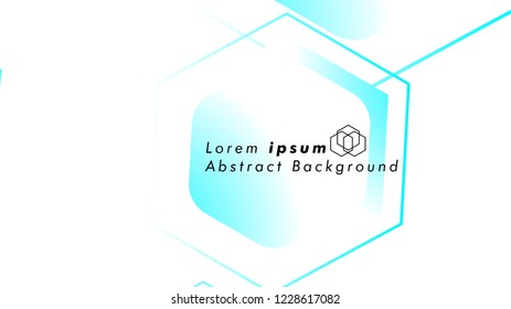 Abstract. Embossed Hexagon , honeycomb white Background ,light and shadow ,Vector , color blue light