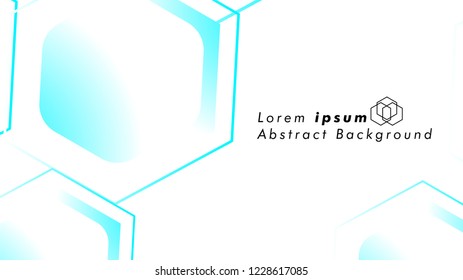 Abstract. Embossed Hexagon , honeycomb white Background ,light and shadow ,Vector , color blue light