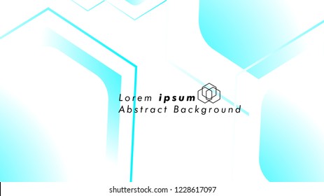 Abstract. Embossed Hexagon , honeycomb white Background ,light and shadow ,Vector , color blue light