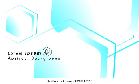 Abstract. Embossed Hexagon , honeycomb white Background ,light and shadow ,Vector , color blue light
