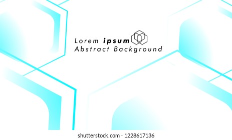 Abstract. Embossed Hexagon , honeycomb white Background ,light and shadow ,Vector , color blue light