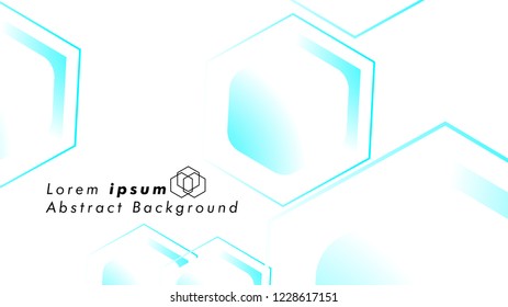 Abstract. Embossed Hexagon , honeycomb white Background ,light and shadow ,Vector , color blue light
